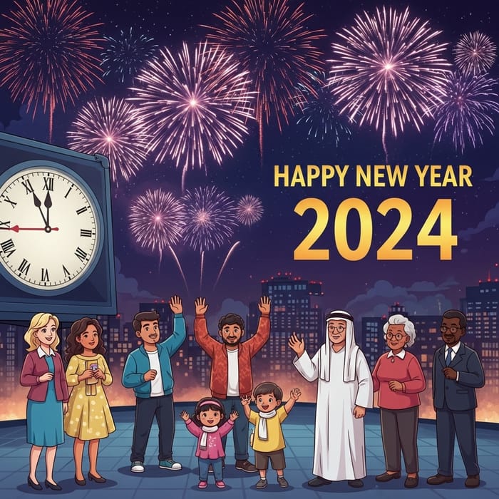Celebrate Happy New Year 2024 with Dazzling Fireworks