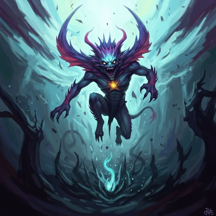 Fantastical Creature in Vivid Colors - Captivating Leap in Fantasy World Fantastical Creature in Vivid Colors - Captivating Leap in Fantasy World