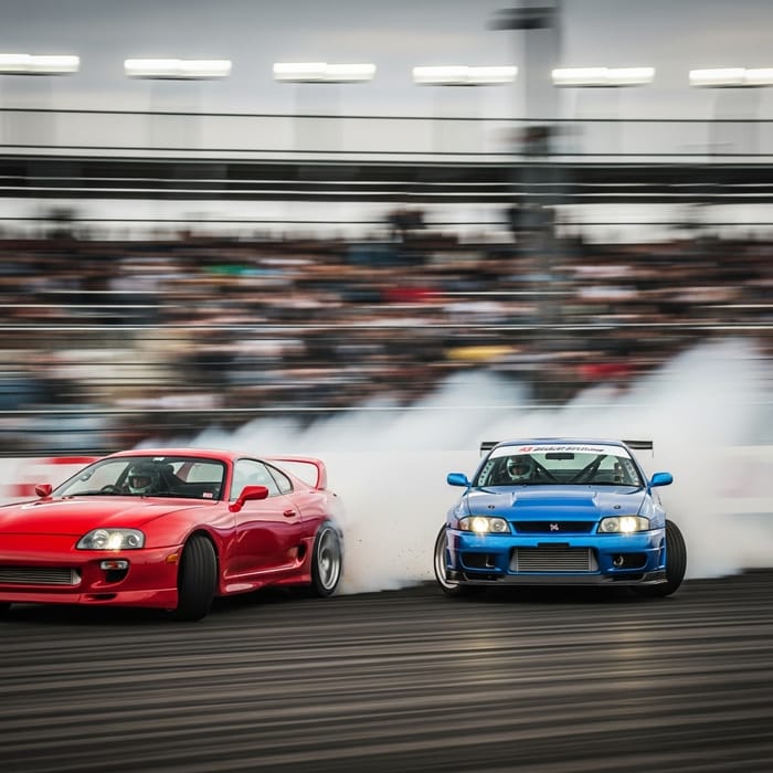 Toyota Supra MK4 vs Nissan R34 Drift Battle