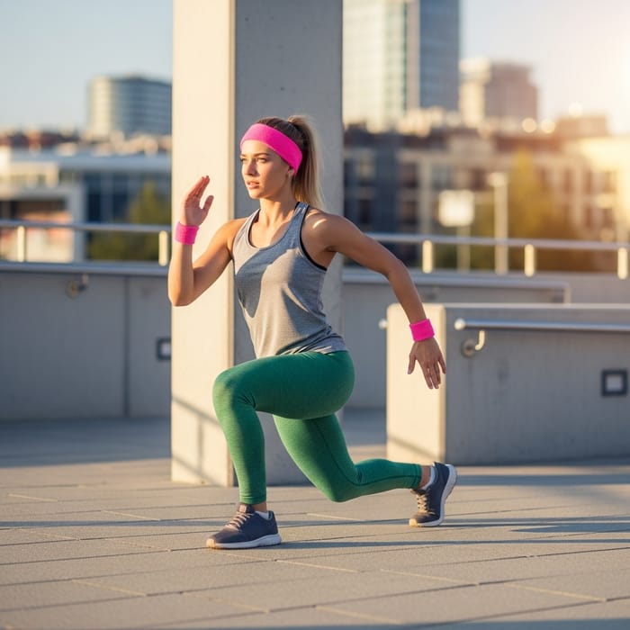Blonde Girl in Green Leggings | Fitness Lifestyle Energy Blonde Girl in Green Leggings | Fitness Lifestyle Energy