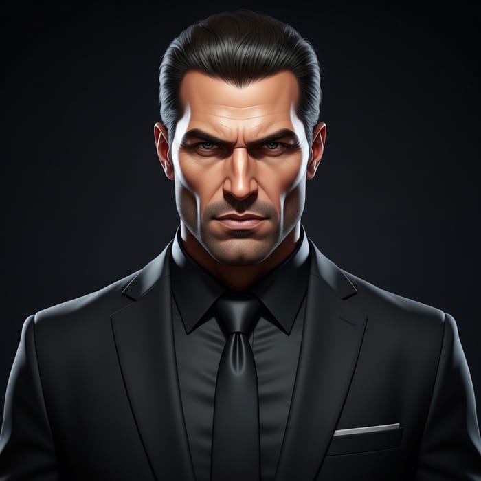 Mysterious Hot Man in Alluring Black Ensemble | Portrait