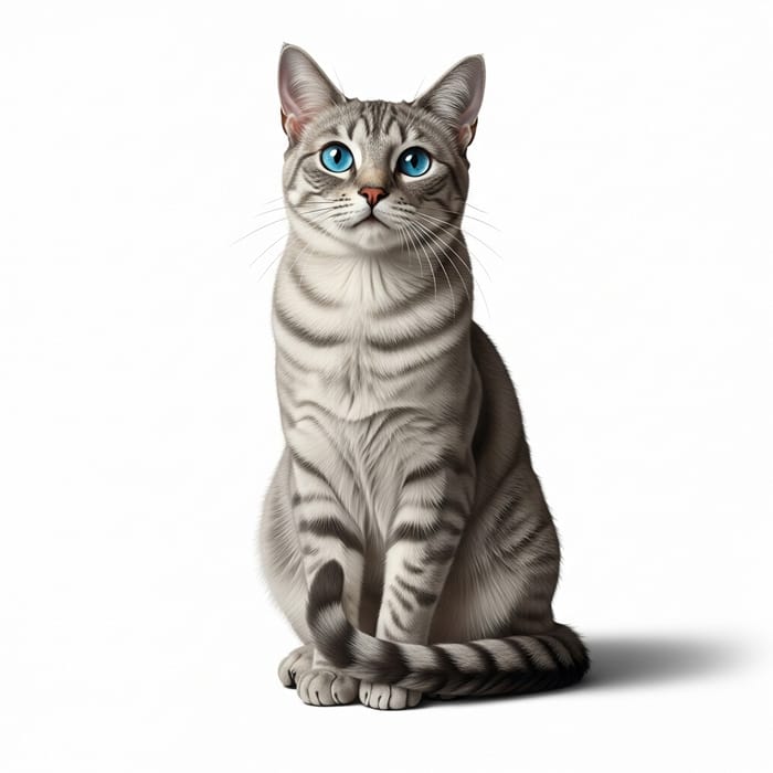 Adorable Cat with Shiny Fur and Bright Blue Eyes Adorable Cat with Shiny Fur and Bright Blue Eyes