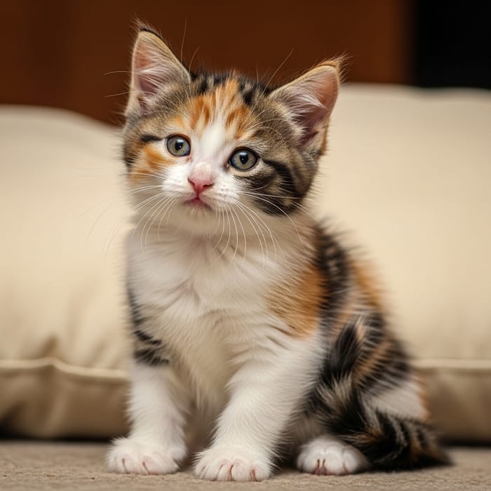 Fluffy Calico Kitten - Adorable Feline Companion