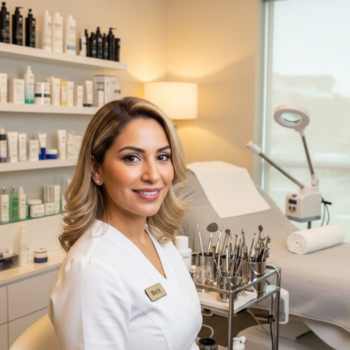 Blonde Cosmetologist in Cosmetic Clinic Blonde Cosmetologist in Cosmetic Clinic
