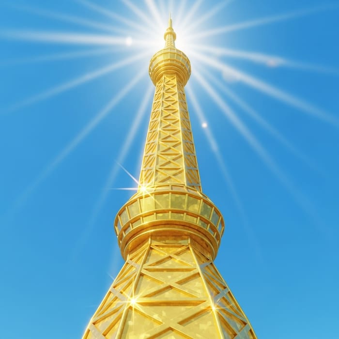 Cartoon Gold Tower: Shining Fantasy Structure Cartoon Gold Tower: Shining Fantasy Structure