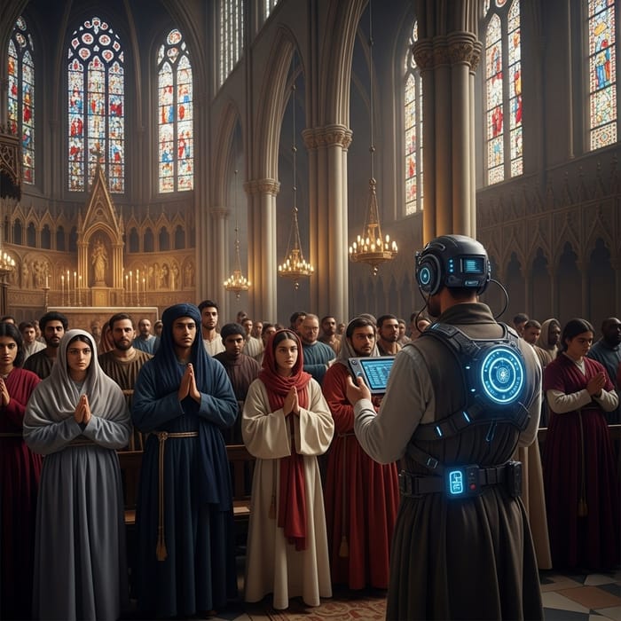 Time Traveler Witnessing Ancient Religious Ceremony Time Traveler Witnessing Ancient Religious Ceremony