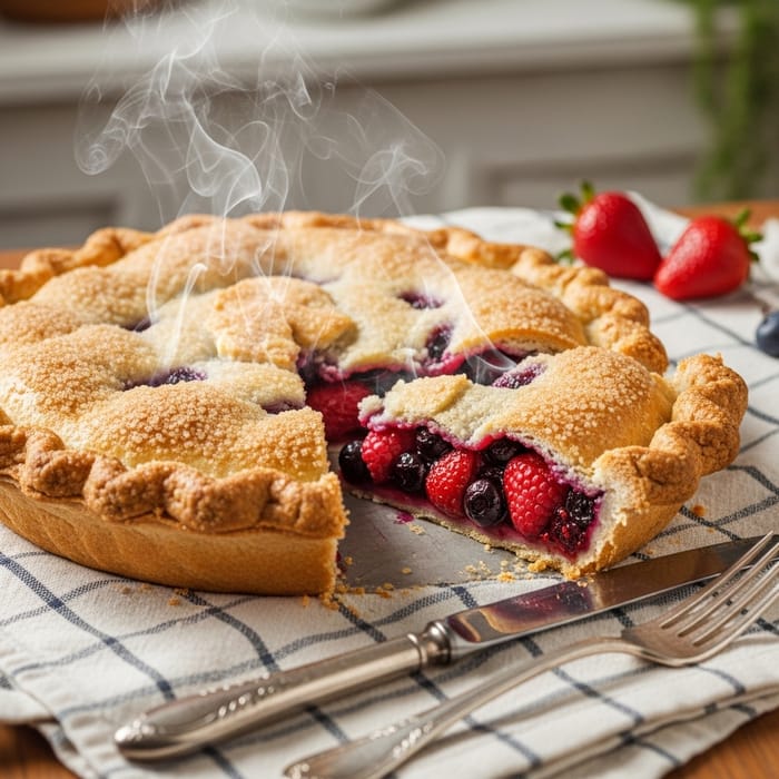 Freshly Baked Mixed Berry Pie | Tempting Slice Freshly Baked Mixed Berry Pie | Tempting Slice