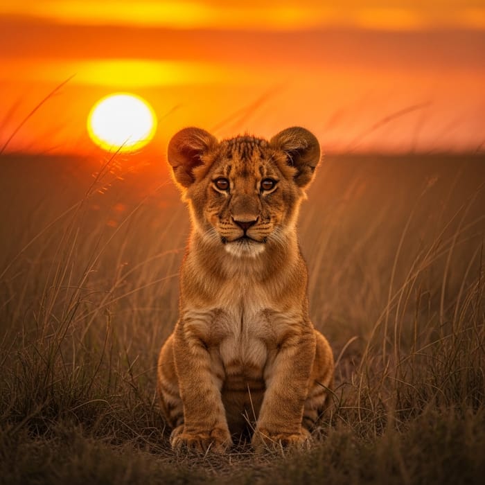Tiny Lion Cub on Savannah | Wildlife Photography Tiny Lion Cub on Savannah | Wildlife Photography