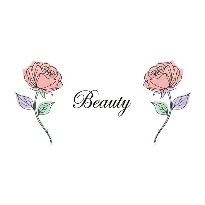 Feminine Beauty Logo Design | Delicate Floral Elements
