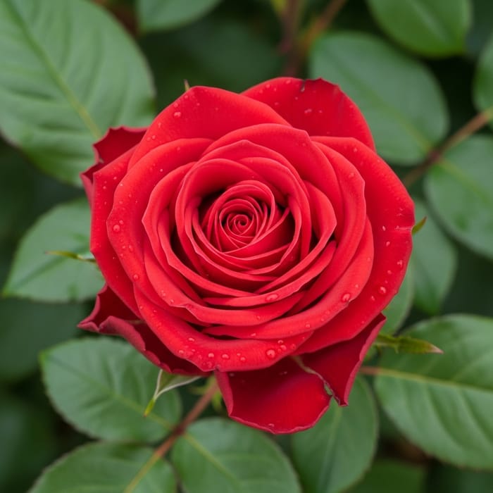 Elegant Deep Red Rose in Full Bloom | Floral Beauty