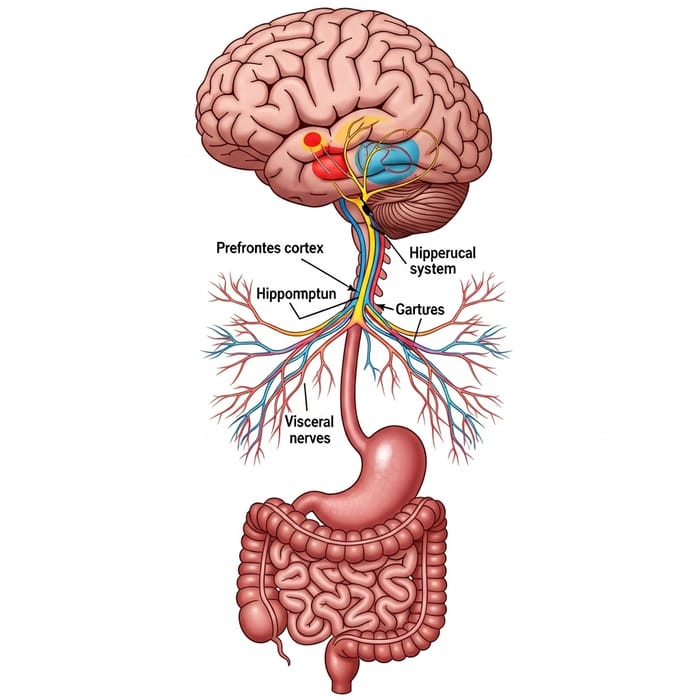 Understanding the Gut-Brain Axis: Detailed Illustration for Neuroscience Understanding the Gut-Brain Axis: Detailed Illustration for Neuroscience