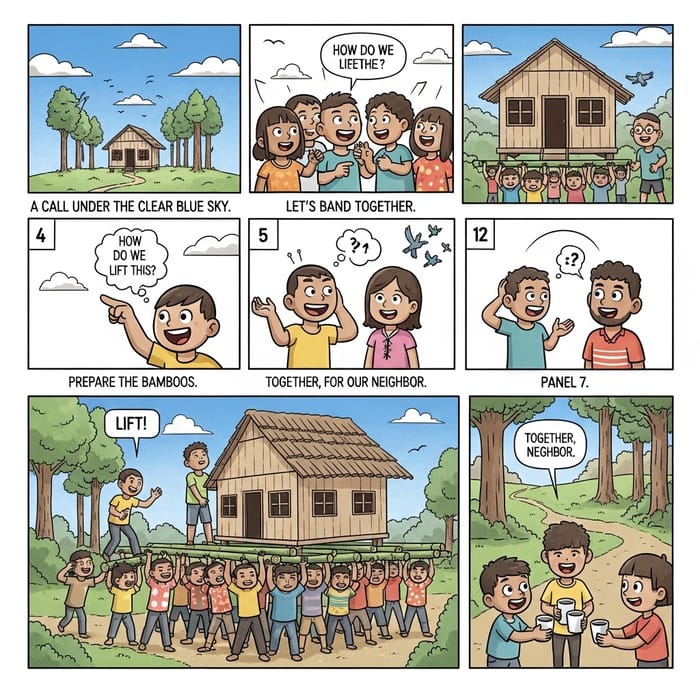 Bayanihan Comic Strip: A Forest Tale of Unity and Community Spirit