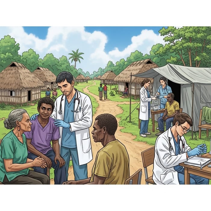 Papua New Guinean Doctors Provide Primary Health Care in Village