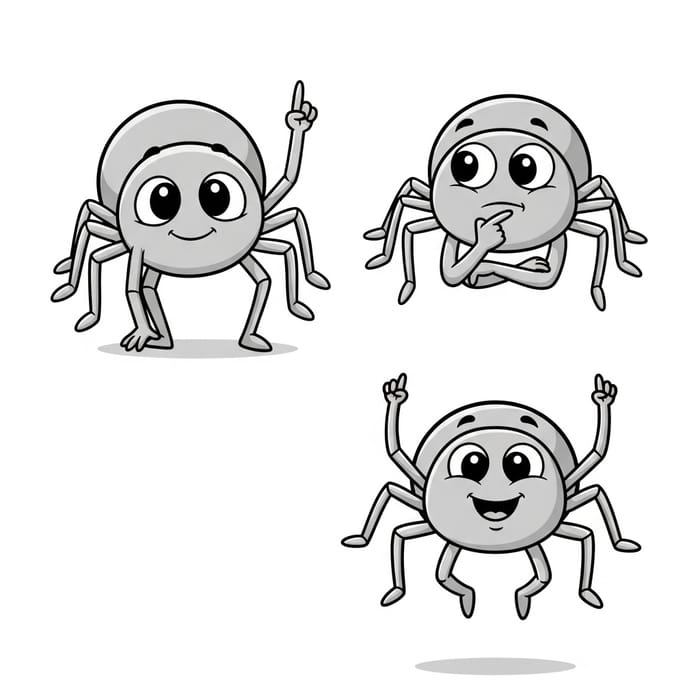 Cute Spider in Vector | Adorable Arachnid Poses
