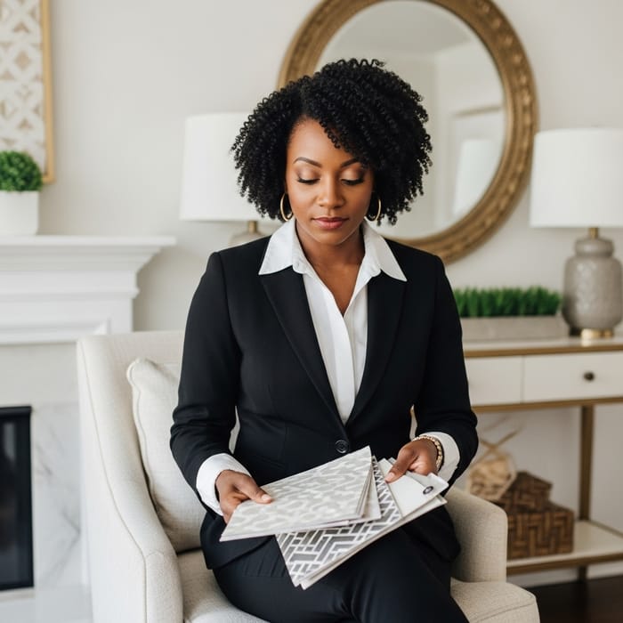 Sophisticated Black Mid-Age Entrepreneur & Interior Decorator Sophisticated Black Mid-Age Entrepreneur & Interior Decorator