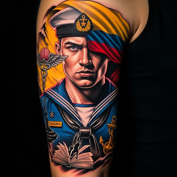 Heroic Colombian Navy Military and Psychology Tattoo Heroic Colombian Navy Military and Psychology Tattoo