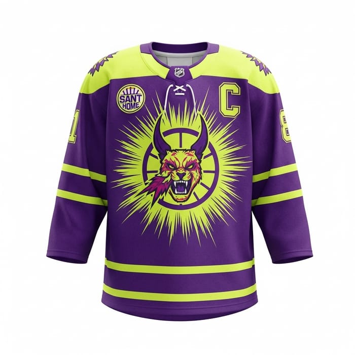 Distinct Home Ice Hockey Jersey's | Neon Yellow & Bright Purple