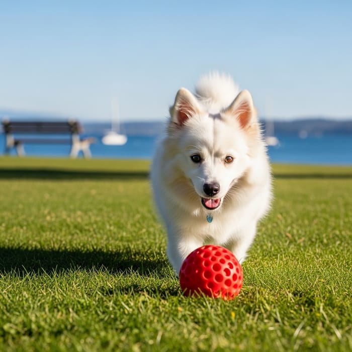 Charming Icelandic Sheepdog Playing in the Sun