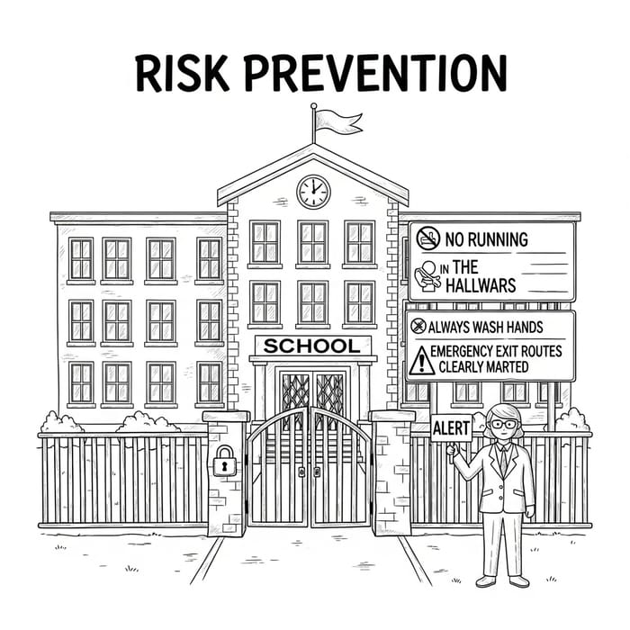 Sketch Icon for Risk Prevention in Schools Sketch Icon for Risk Prevention in Schools