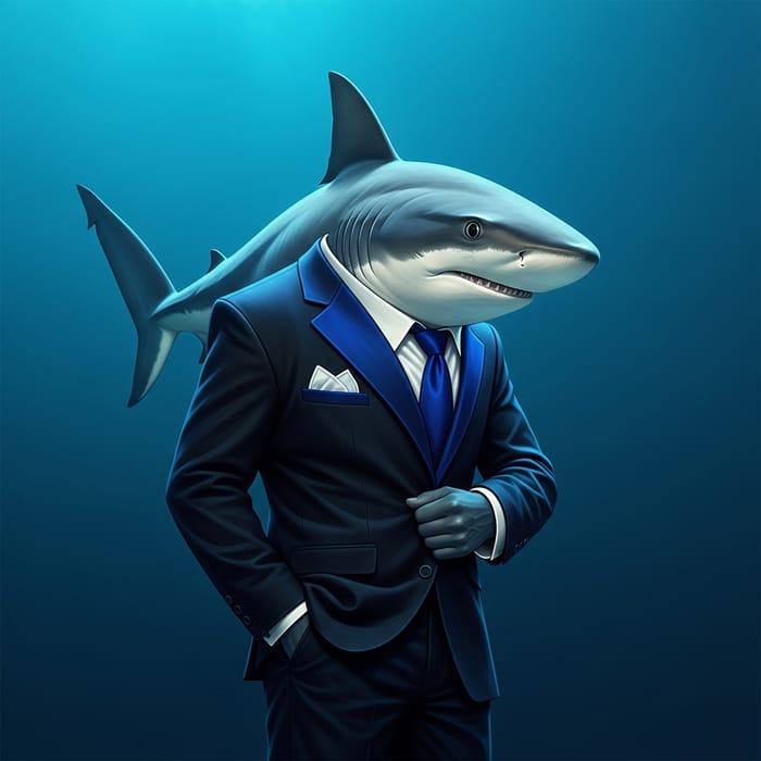 Elegant and Stylish Black and Blue Shark Suit Elegant and Stylish Black and Blue Shark Suit