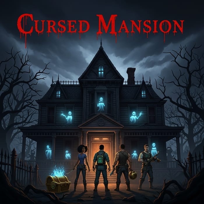 Cursed Mansion - Terrifying Horror Game Cover Art Cursed Mansion - Terrifying Horror Game Cover Art