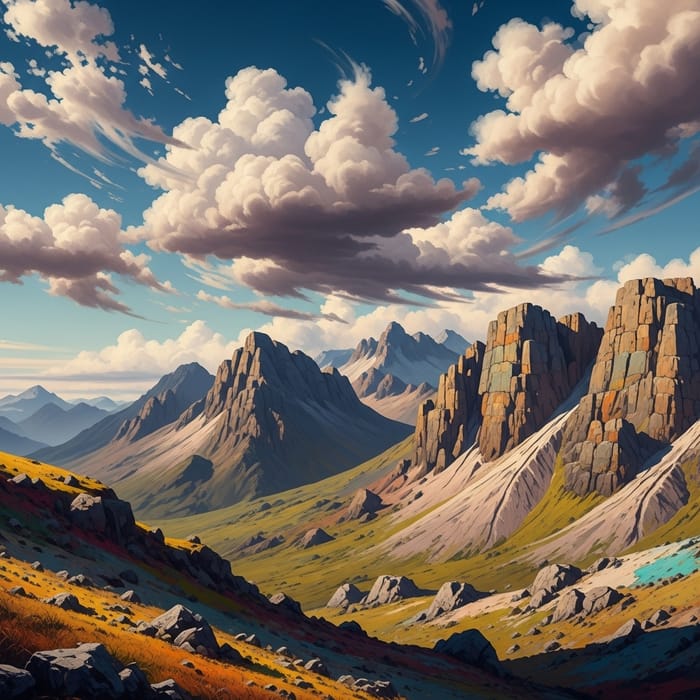 Abstract Mountain Landscape Art