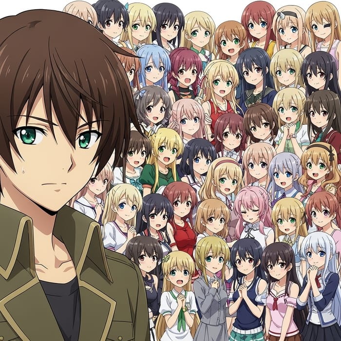 Eren Jaeger in Anime Scene with 100 Kanojo Characters Eren Jaeger in Anime Scene with 100 Kanojo Characters