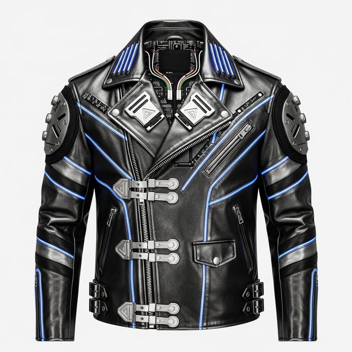 Cyberpunk Style Men's Biker Brando Leather Jacket | Unique Design Cyberpunk Style Men's Biker Brando Leather Jacket | Unique Design