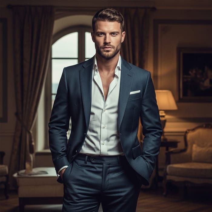 Captivating White Italian Billionaire in Luxurious Penthouse Suite Captivating White Italian Billionaire in Luxurious Penthouse Suite