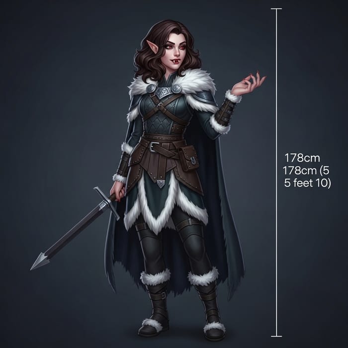 Female Vampire with Unique Features | Winter Viking Attire