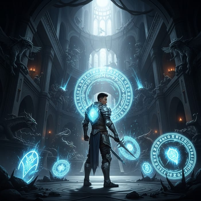 Solo Warrior in Mystical Dungeon | RPG Fantasy Art Solo Warrior in Mystical Dungeon | RPG Fantasy Art