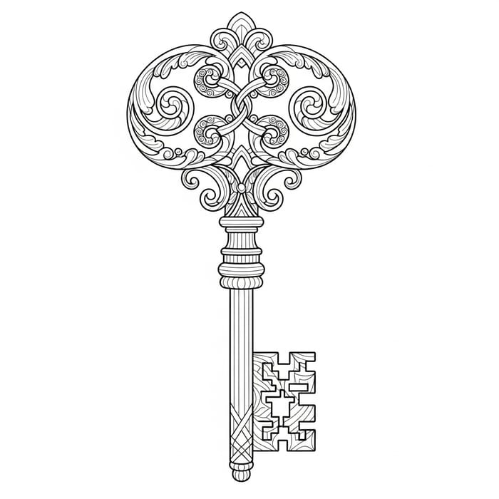 Key Coloring Page for Fun and Creativity