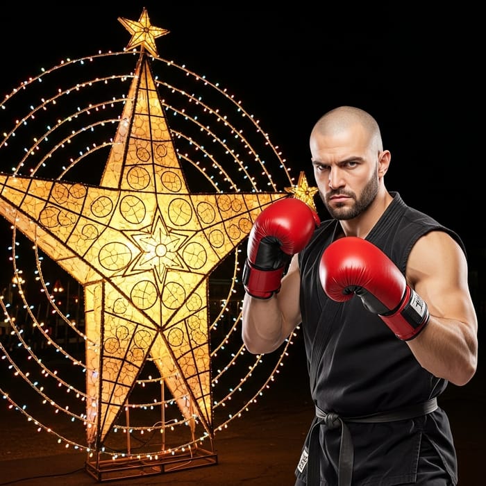 Colorful Christmas Parol Illuminated by UFC Fighter Spirit Colorful Christmas Parol Illuminated by UFC Fighter Spirit