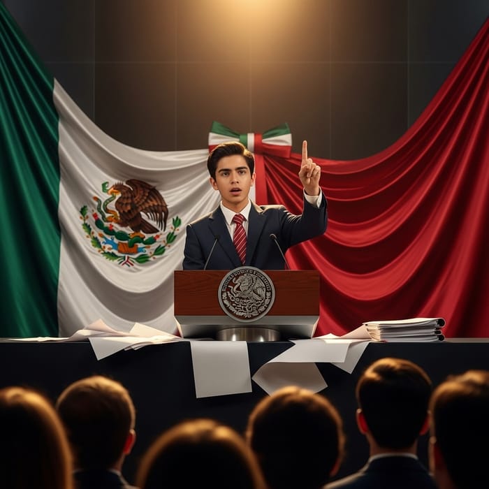 Hispanic Teenage Boy Presidential Address | Mexico Leadership Moment Hispanic Teenage Boy Presidential Address | Mexico Leadership Moment