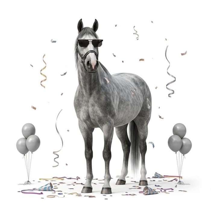 Cool Horse with Sunglasses: Party Vibes Unleashed Cool Horse with Sunglasses: Party Vibes Unleashed