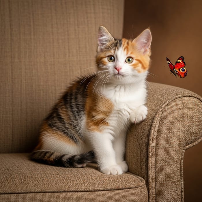 Adorable Cat | Endearing Small Domestic Feline in Homely Setting