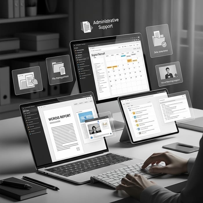 Modern Admin Support Services | Virtual Gray Image