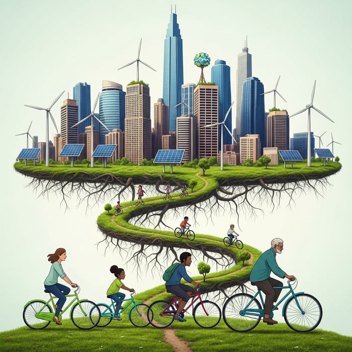 Renewable Energy-powered Cityscape with Sustainable Practices and Community Cycling Renewable Energy-powered Cityscape with Sustainable Practices and Community Cycling