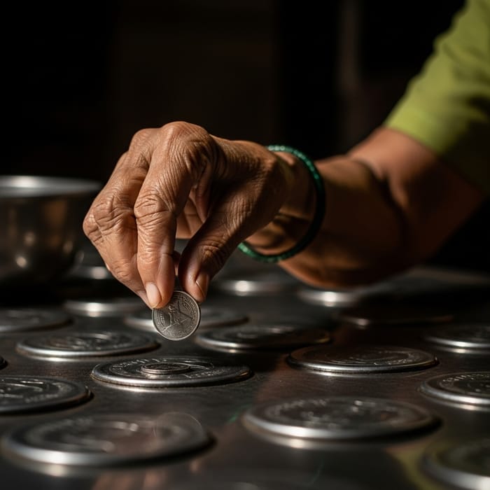 Powerful Image: Widow's Sacrifice in Opulent Temple Powerful Image: Widow's Sacrifice in Opulent Temple
