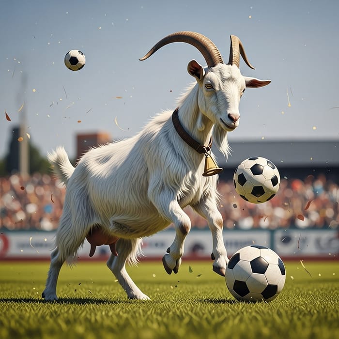 Lively Goat Playing Soccer - Abstract Imagery Lively Goat Playing Soccer - Abstract Imagery