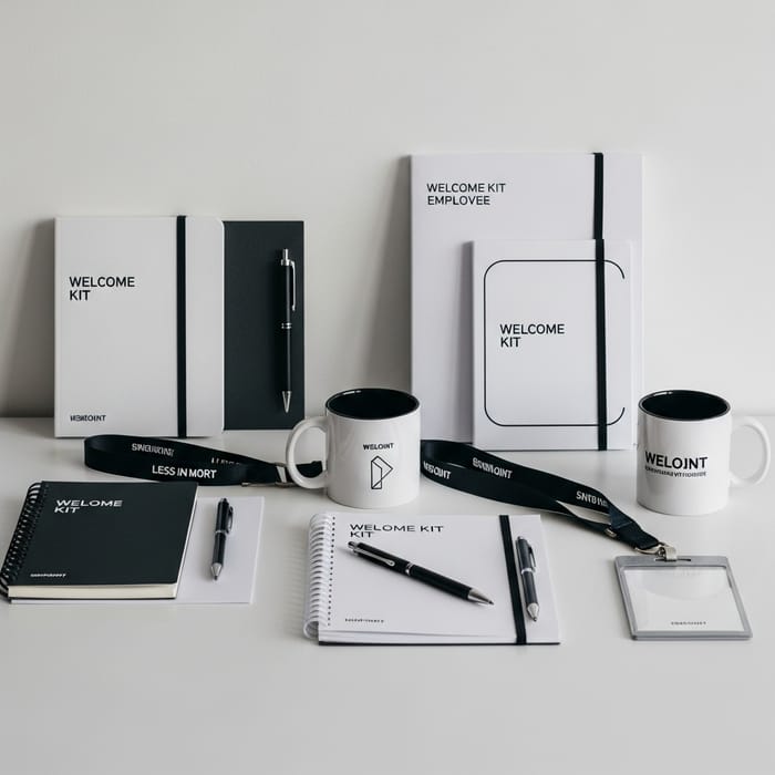 Minimalist Employee Welcome Kits with Sleek Design