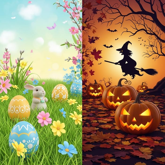 Easter and Halloween Themed Photo