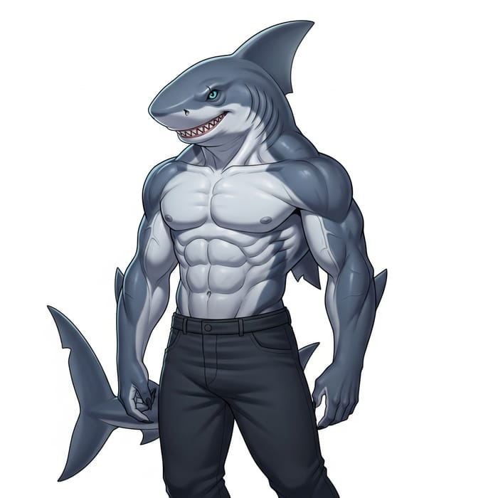 Enigmatic Anthropomorphic Shark - Intriguing Humanoid Character