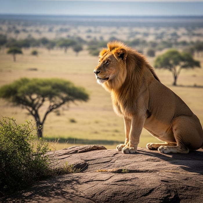 Majestic Lion in Natural Habitat | Powerful Symbol of Strength