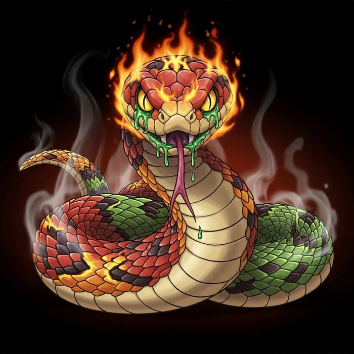 Fire Element Poison Snake - Unique Pokemon Starter Ideas
