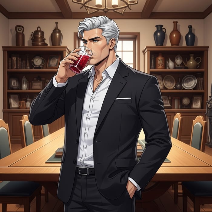 Boris Yeltsin Sipping Vodka Martini