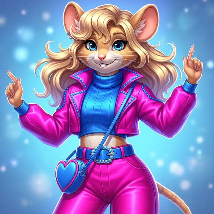 Whimsical Blonde Mouse in Stylish Ensemble | Artgerm Style Photo Whimsical Blonde Mouse in Stylish Ensemble | Artgerm Style Photo
