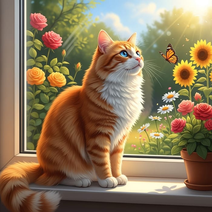 Adorable Cat Basking in the Sun | Website Name Adorable Cat Basking in the Sun | Website Name
