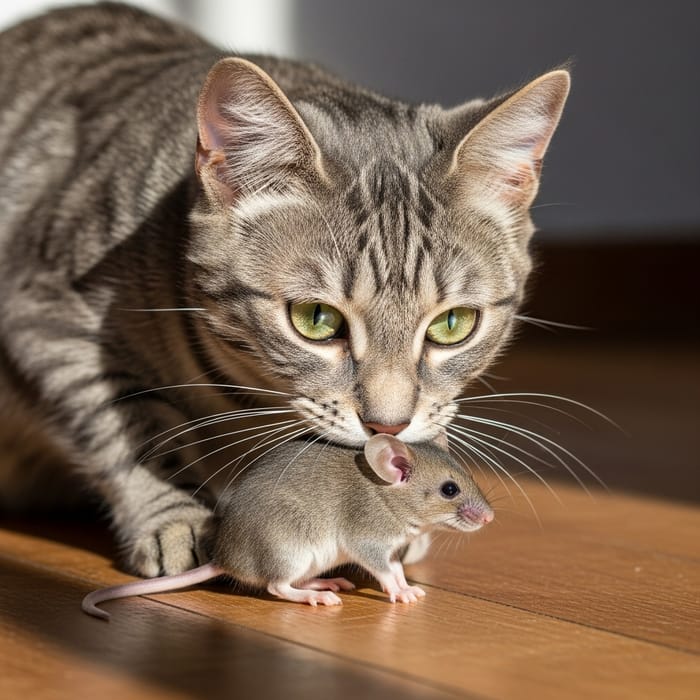 Cat Eating Mouse | Natural Predator in Action