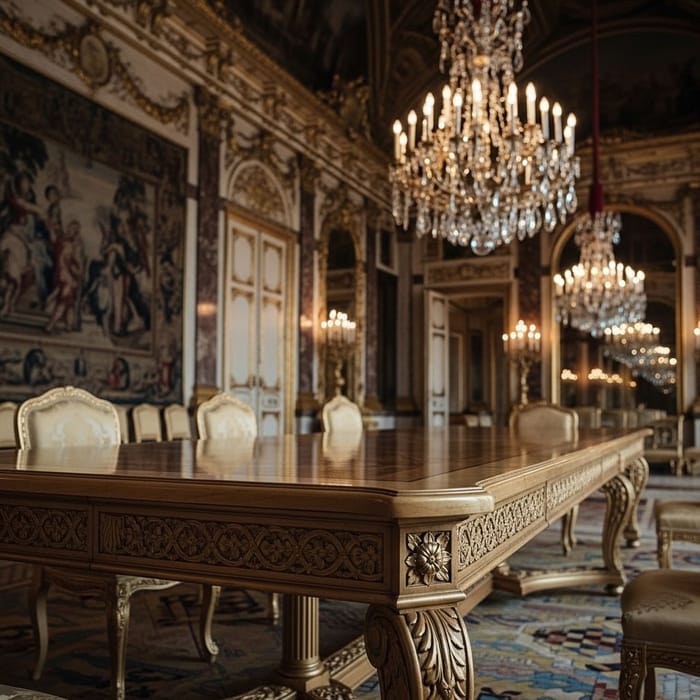 Sumptuous Palace Table - Exquisite Craftsmanship Close-Up Sumptuous Palace Table - Exquisite Craftsmanship Close-Up